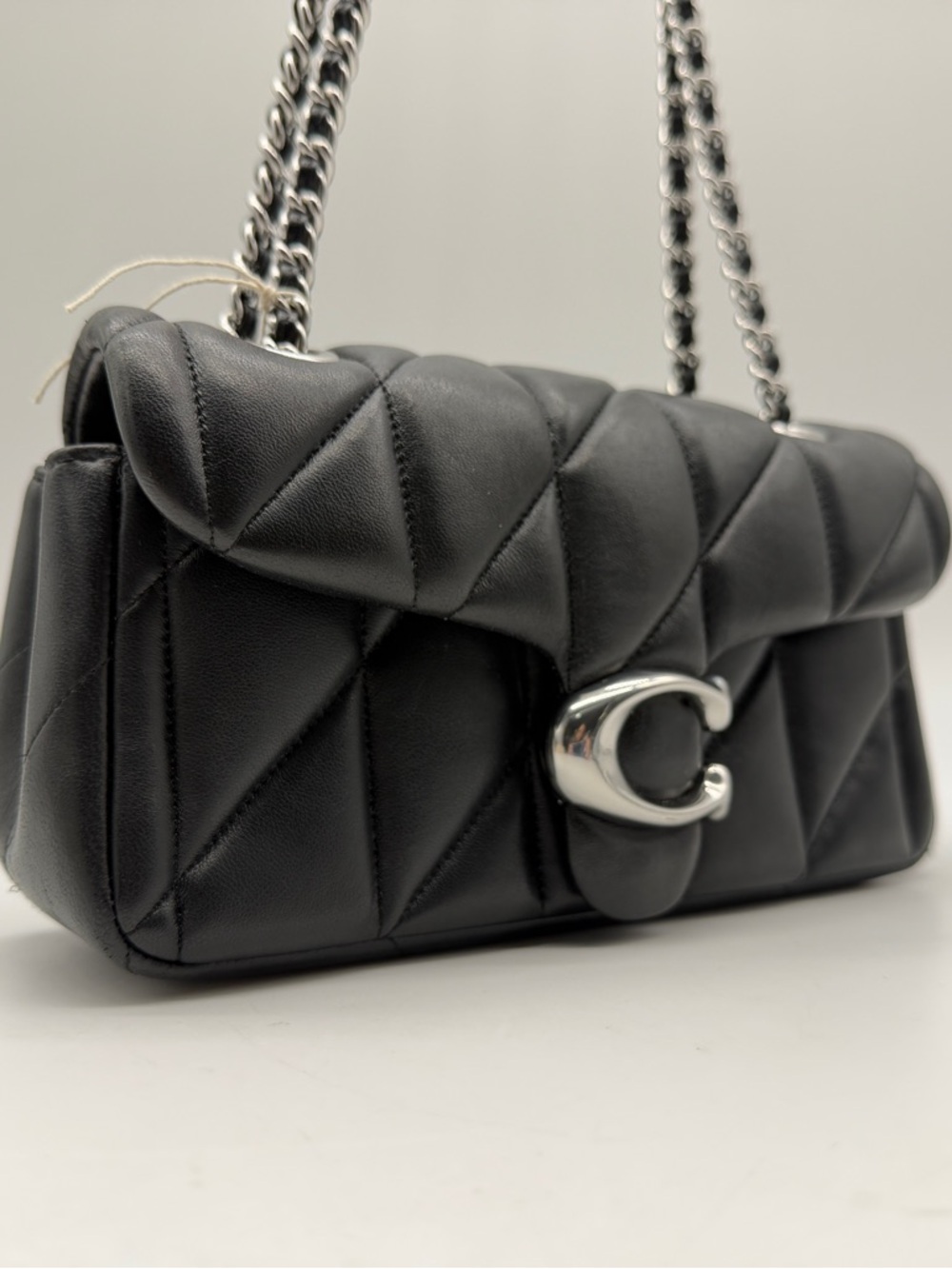 COACH Tabby 20 quilted leather mini convertible shoulder crossbody bag -BLACK - Picture 11 of 14